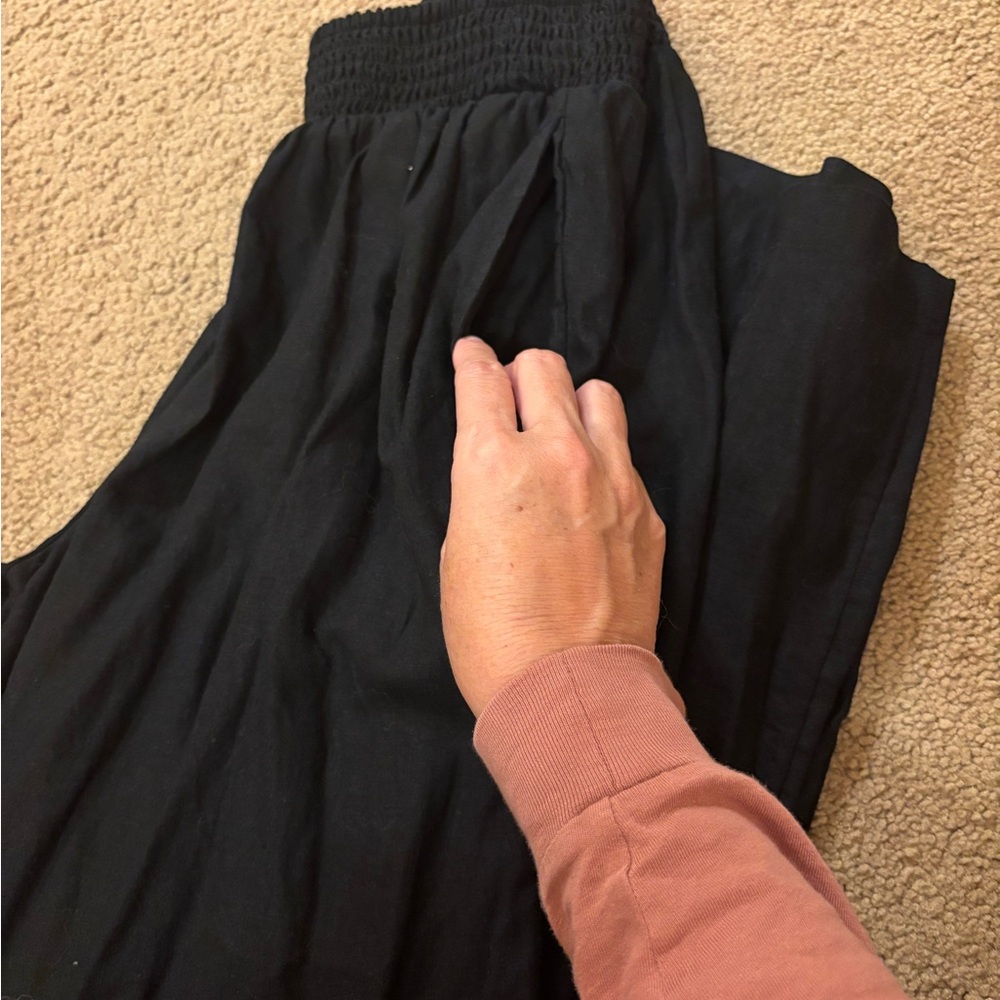 NWT Aerie Black Wide-Leg Linen Pants - XS - Picture 7 of 11